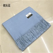 ( gray  blue ) thick pure color scarf lady autumn Winter warm Korean style all-Purpose tassel imitate sheep velvet