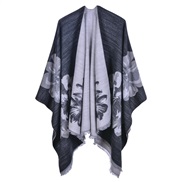 (black and white)lady Double surface shawl occidental style fashion Jacquard slit thick warm slit shawl