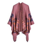 ( Pink)lady Double surface shawl occidental style fashion Jacquard slit thick warm slit shawl