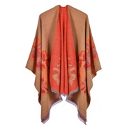 ( yellow)lady Double surface shawl occidental style fashion Jacquard slit thick warm slit shawl