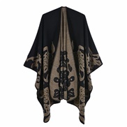 ( black ) lady scarf shawl Korean style fashion imitate sheep velvet slit thick big shawl