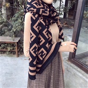 (FF black )Korea big Double surface thick style sheep velvet scarf brief Word all-PurposeFF shawl new
