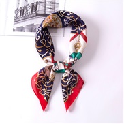 (F  red)scarves woman imitate silk samll Korean style all-Purpose occupation neckerchief print scarf