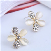Korean style fashion sweet all-Purpose concise flowers personality ear stud