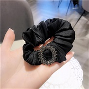( black) Korea big high quality Rhinestone circle Cloth big circle sweet all-Purpose head rope rope fashion
