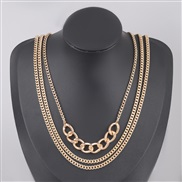 ( Gold) occidental style Alloy multilayer temperament brief necklace woman personality samll clavicle chainnecklace