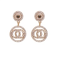 Autumn and Winter temperament Earring fashion all-Purpose long style ear stud Alloy diamond earrings