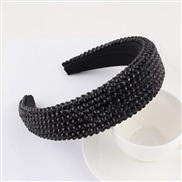 ( black)occidental style super fully-jewelled eadband lady thick fashion width eadband pure color Cloth head belt