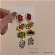 occidental style exaggerating candy colors long style Rhinestone earrings temperament fashion sweet earring samll p