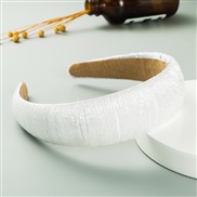 ( white)occidental style retro brief handmade beads Headband ins pure color width color bride Headband
