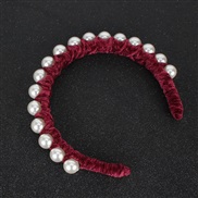 ( red) handmade Pearl eadband gold velvet twining color head   occidental styleins wind all-Purpose F