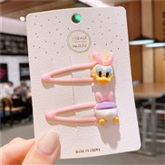 (   Pink)U resin woman head Korean style cartoon lovely children hair clip