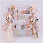 occidental style trend  concise all-Purpose Metal tower tassel candy multilayer fashion temperament bracelet