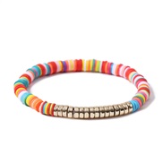 ( Color)Bohemia ethnic style beads bracelet  multilayer beads color elasticity bangle