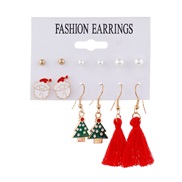(F)christmas fashion all-Purpose ear stud earrings set  occidental style Santa Claus tree earrings arring