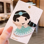 (  Cyan )U woman resin head Korean style woolen children hair clip