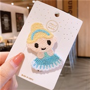 (   blue)U woman resin head Korean style woolen children hair clip