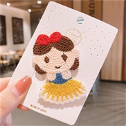 (   yellow)U woman resin head Korean style woolen children hair clip