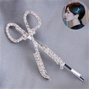 ( silver color) Korean style fashion sweet woman diamond creative samll Scissors personality Word hair clip hair