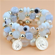 occidental style trend  concise all-Purpose candy eyes coin multilayer temperament bracelet