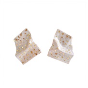 ( rice white)occidental style exaggerating Irregular geometry Alloy enamel earrings earring  all-Purpose arring woman F
