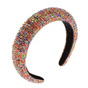 ( Color diamond )occidental style colorful diamond Headband geometry fully-jewelled fashion temperament Headband velvet 