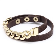 ( Brown) more circlePU leather chain more bracelet  multicolor Optional student chain