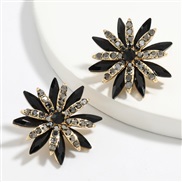 ( black)fashion colorful diamond series personality all-Purpose Alloy diamond Rhinestone flowers flowers earrings woman 