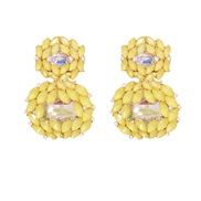 ( yellow)geometry Metal pendant earrings occidental style retro handmade earring fashion all-Purpose female Earring