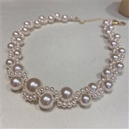 (Pearl  necklace)Korea big luxurious Pearl necklace fashion all-Purpose clavicle chain brief personalityisn woman
