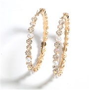 ( Gold)occidental style exaggerating fashion all-Purpose Alloy diamond embed Pearl circle retro earrings woman temperame