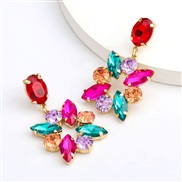 ( Color)fashion colorful diamond series occidental style exaggerating earring Alloy diamond Rhinestone fully-jewelled ea