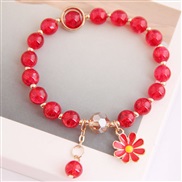 Korean style fashion   brief daisy pendant  crystal beads fashion woman bracelet
