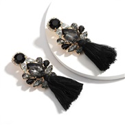 ( black)earrings multilayer drop Rhinestone glass diamond diamond tassel earrings occidental style arring