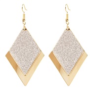 ( Gold) brief all-Purpose rhombus frosting earrings  personality occidental style retro earring arring woman F
