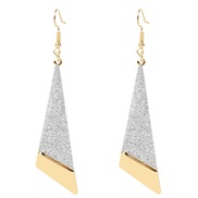 ( Gold) fashion earrings  occidental style long style triangle frosting hollow earrings  personality earring arring woma