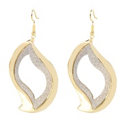 ( Gold)occidental style wind arring  geometry hollow frosting earrings  brief fashion all-Purpose earring arring woman F