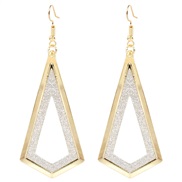 ( Gold)occidental style earrings  frosting rhombus hollow earring  brief Alloy retro earrings arring woman F