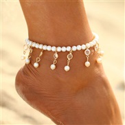 occidental style fashion  concise all-Purpose drop Pearl temperament personality Anklet
