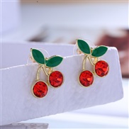 Korean style fashion  Metal concise cherry personality ear stud