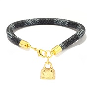 ( black) fashion Stripe bracelet  Mini bag bag pendant gold plated