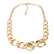 ( Gold)occidental style necklace  occidental style fashion all-Purpose Metal textured exaggerating necklace clavicle cha