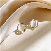 ( Silver needle )silver Korea Opal ear stud high brief earrings temperament Earring woman