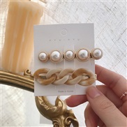 Korean styleins Pearl hair clip set brief wind chain Word