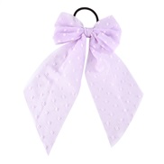 (purple)Korean style floral big circle Chiffon bow belt head rope daisy leather super head