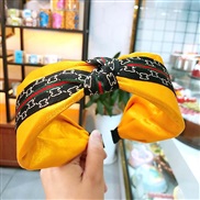 ( yellow)Korean style width gold eadband pure color Cloth high-end fine lady