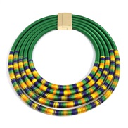 ( green)occidental style exaggerating buckle necklace  fashion Alloy multilayer weave rope exaggerating chain woman