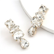 ( white)fashion colorful diamond series geometry glass diamond diamond super fully-jewelled earrings woman occidental st