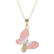 Korean style fashion concise color hollow butterfly temperament personality necklace