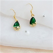 ( green)silver crystal temperament earrings samll retro zircon Rhinestone ear stud